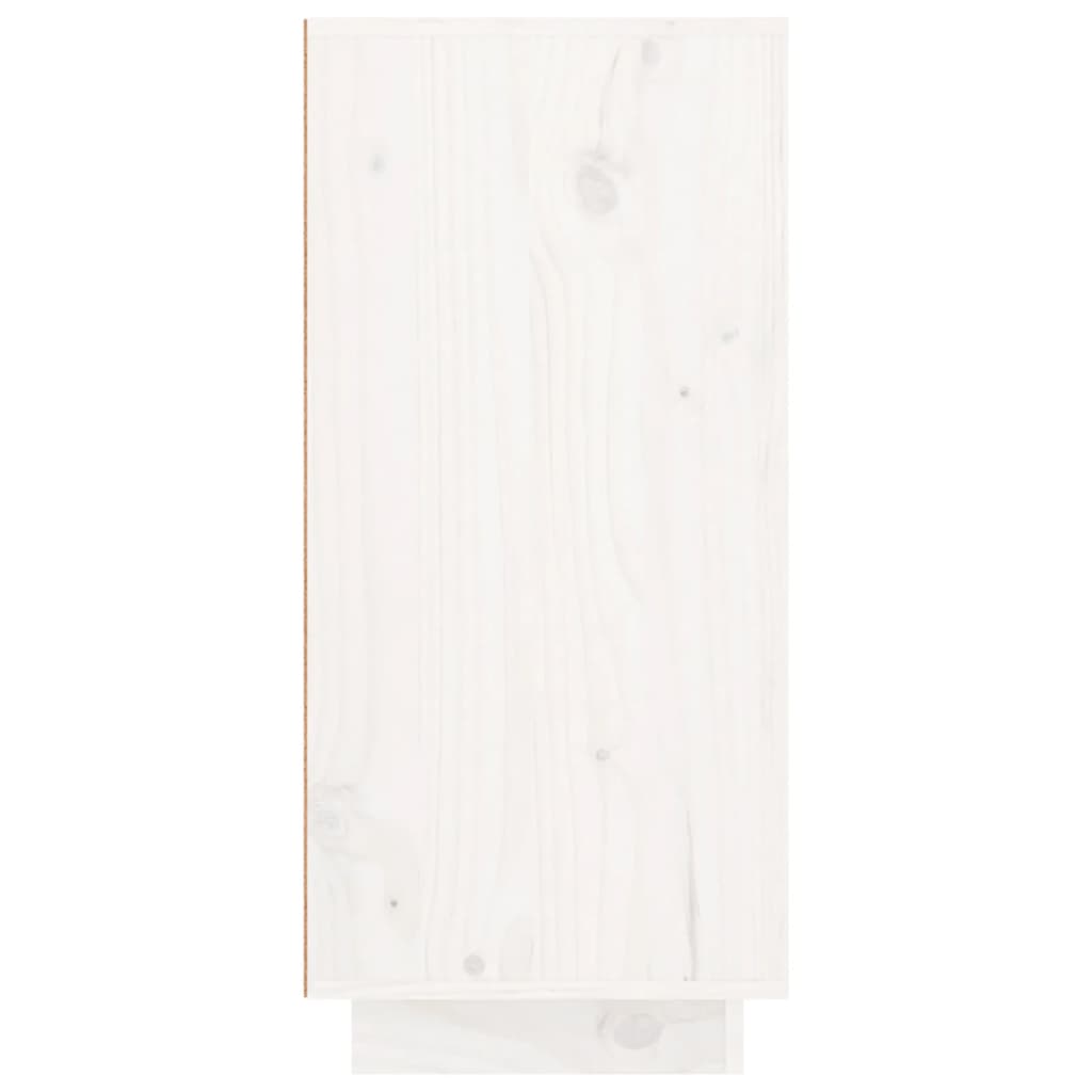 Příborník bílý 111 x 34 x 75 cm masivní borové dřevo
