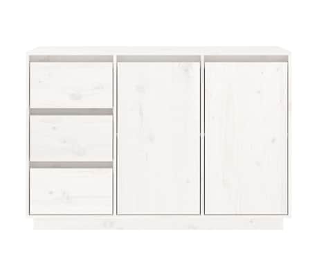 Credenza Bianca In Legno Massello Di Pino 60x35x80 Cm | Mobile Classico Con Ampio Spazio, Fissaggio A Parete Incluso