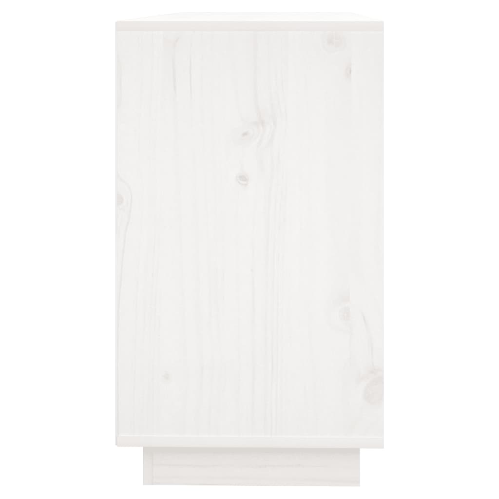 Příborník bílý 111 x 34 x 60 cm masivní borové dřevo