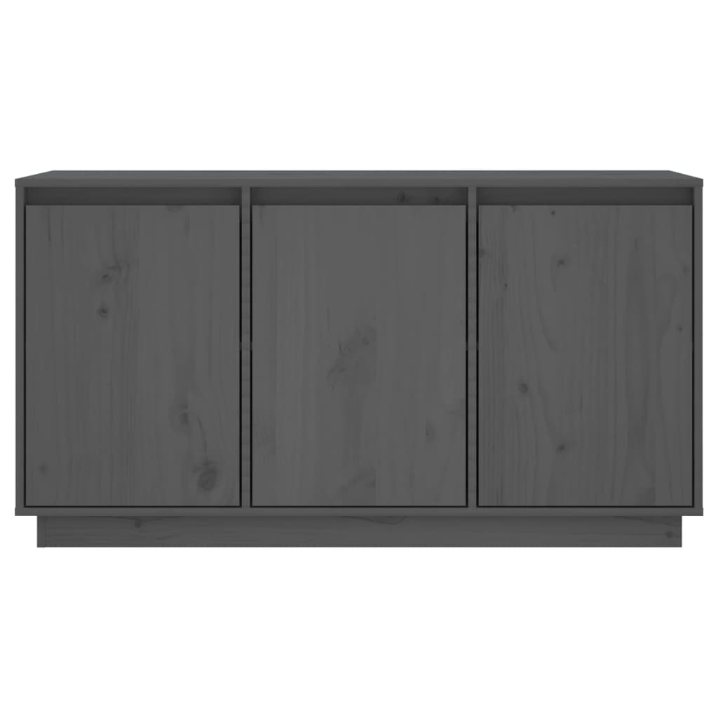 vidaXL Aparador de madera maciza de pino gris 111x34x60 cm