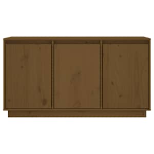 vidaXL Μπουφές με Συρτάρια Καφέ Μελί 111x34x60 εκ. Μασίφ Ξύλο Πεύκου