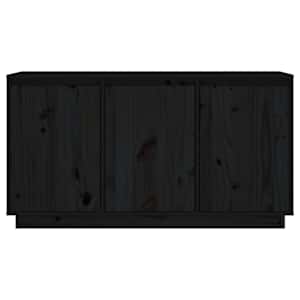 vidaXL Servantă, negru, 111x34x60 cm, lemn masiv de pin