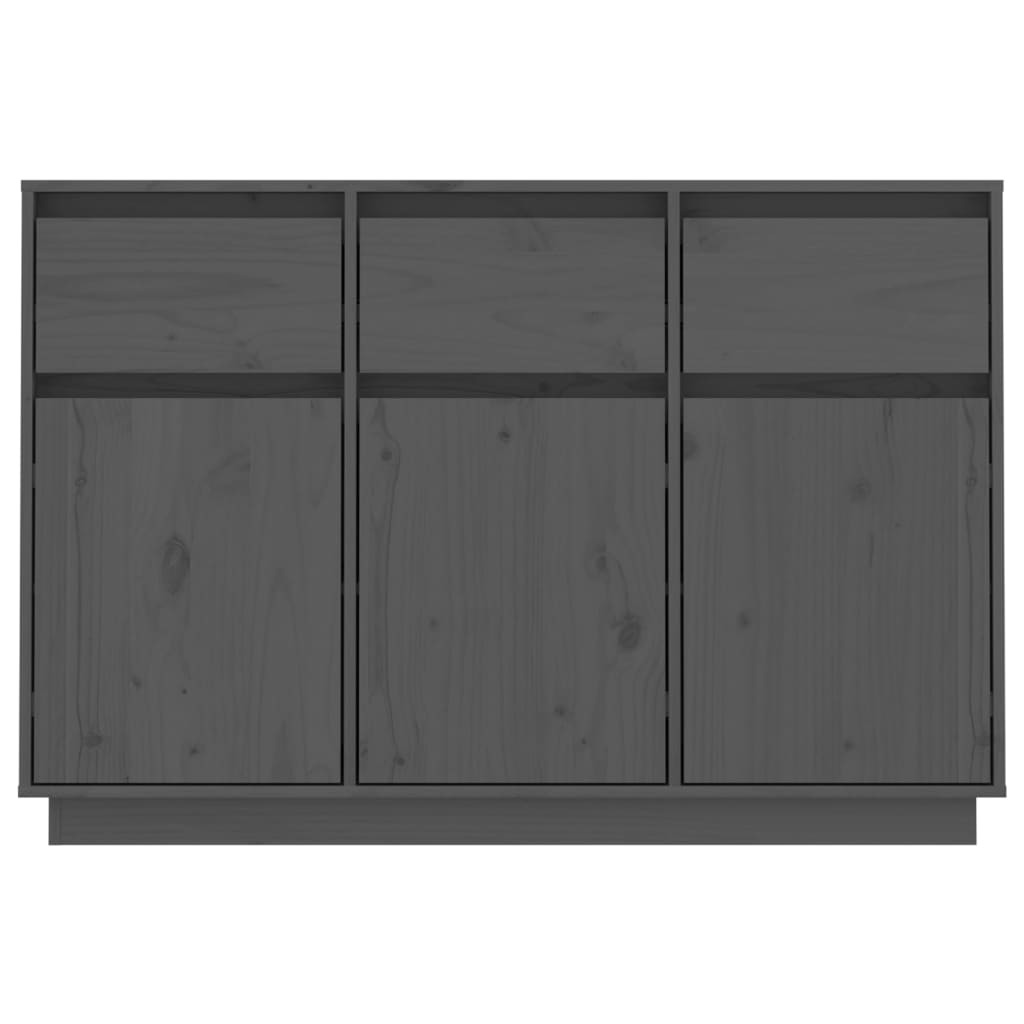 vidaXL Sideboard Grey 110x34x75 cm Solid Wood Pine