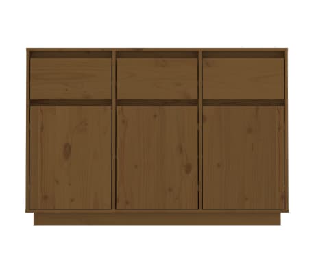 vidaXL &Scaron;oninė spintelė, medaus ruda, 110x34x75cm, pu&scaron;ies masyvas