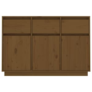 vidaXL &Scaron;oninė spintelė, medaus ruda, 110x34x75cm, pu&scaron;ies masyvas