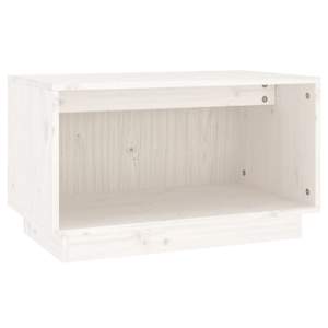 TV skříňka bílá 60 x 35 x 35 cm masivní borové dřevo - obrázek 2