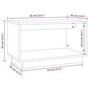 TV skříňka bílá 60 x 35 x 35 cm masivní borové dřevo - obrázek 8