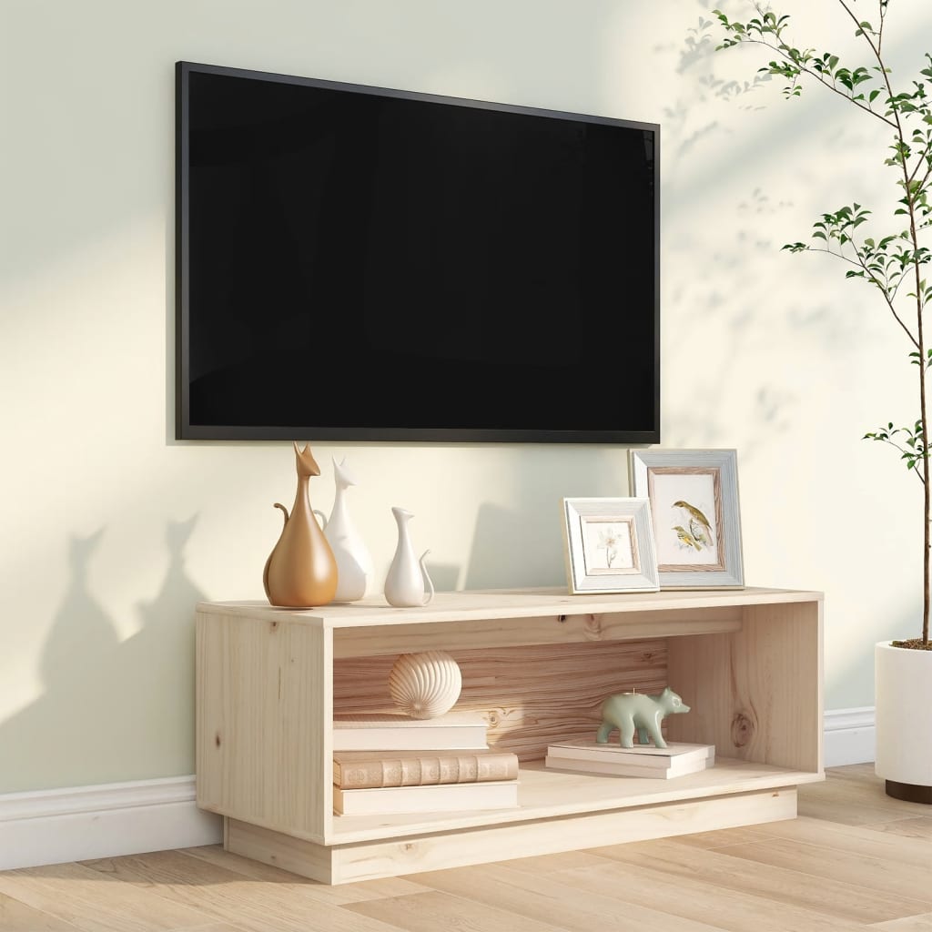 Meuble TV 90x35x35 cm Bois de pin massif | meublestv.fr 8