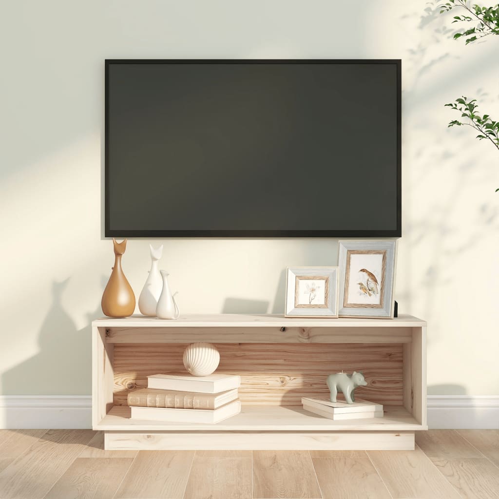 Meuble TV 90x35x35 cm Bois de pin massif | meublestv.fr 2