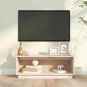 TV skříňka 90 x 35 x 35 cm masivní borové dřevo - obrázek 1