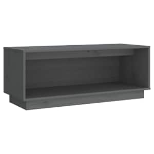 TV skříňka šedá 90 x 35 x 35 cm masivní borové dřevo - obrázek 2