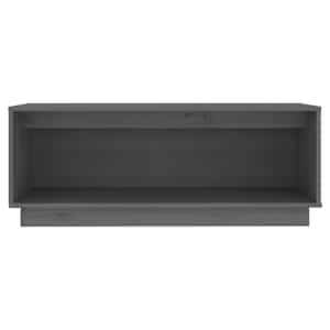 TV skříňka šedá 90 x 35 x 35 cm masivní borové dřevo - obrázek 3