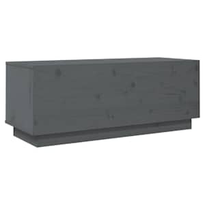 TV skříňka šedá 90 x 35 x 35 cm masivní borové dřevo - obrázek 5