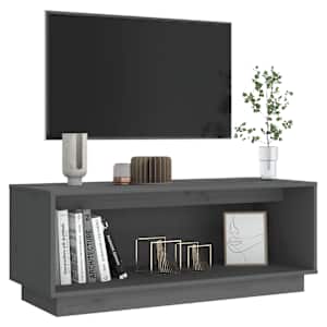 TV skříňka šedá 90 x 35 x 35 cm masivní borové dřevo - obrázek 6