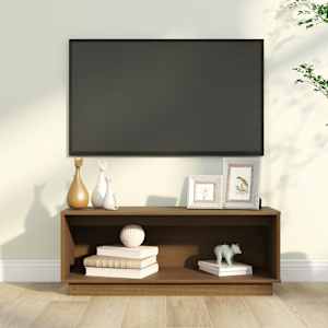 TV skříňka medově hnědá 90 x 35 x 35 cm masivní borové dřevo - obrázek 1