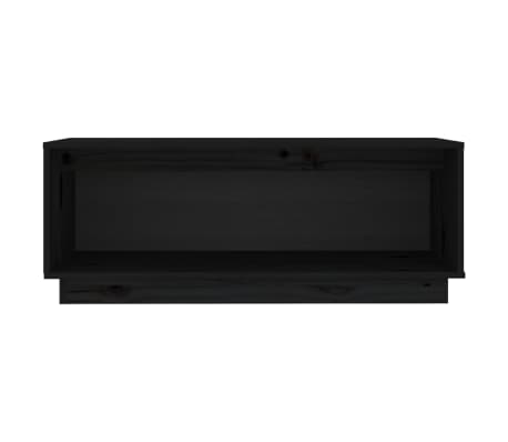 vidaXL Έπιπλο Τηλεόρασης Μαύρο 90x35x35 εκ. από Μασίφ Ξύλο Πεύκου