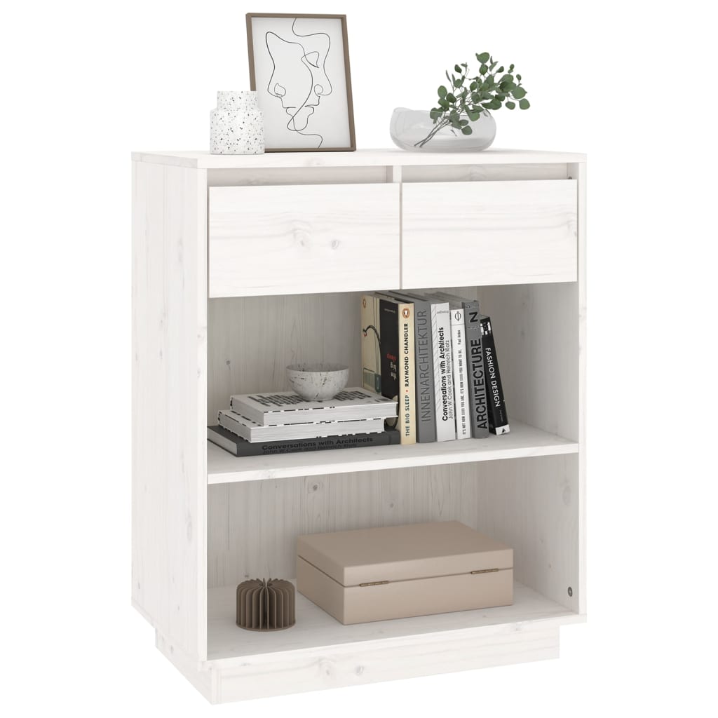 Mobile Consolle Bianco 60x34x75 Cm In Legno Massello Di Pino VidaXL 15 width=274