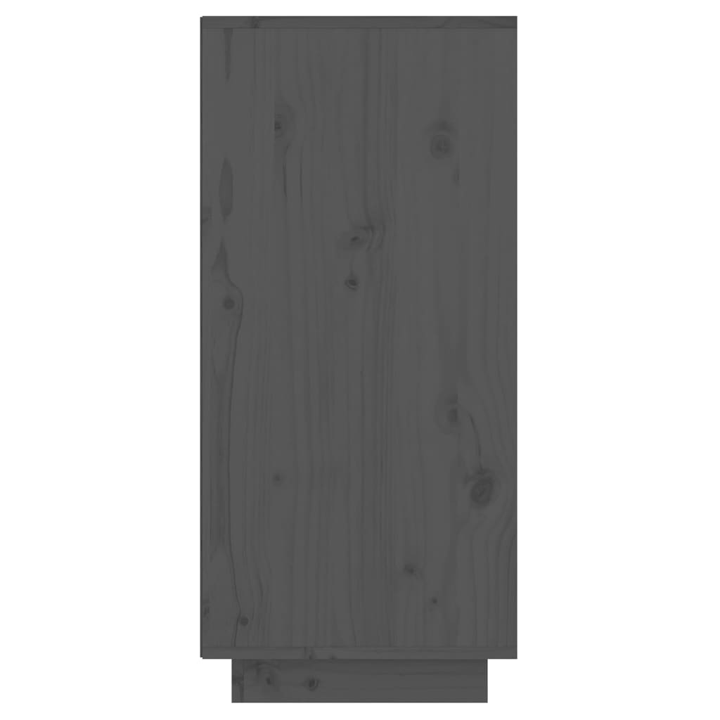szürke tömör fenyőfa tálalószekrény 60 x 34 x 75 cm