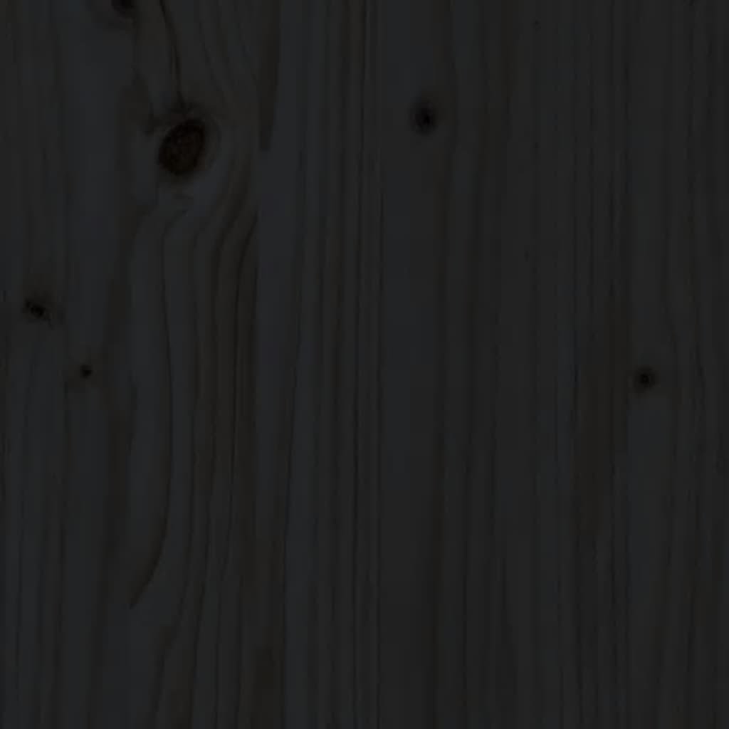fekete tömör fenyőfa tálalószekrény 60 x 34 x 75 cm