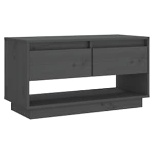 TV skříňka šedá 74 x 34 x 40 cm masivní borové dřevo - obrázek 2