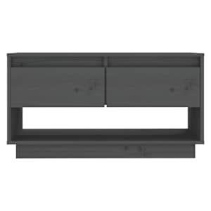 TV skříňka šedá 74 x 34 x 40 cm masivní borové dřevo - obrázek 3