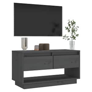 TV skříňka šedá 74 x 34 x 40 cm masivní borové dřevo - obrázek 7