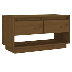 TV skříňka medově hnědá 74 x 34 x 40 cm masivní borové dřevo - obrázek 2