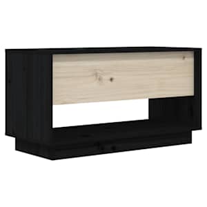 TV skříňka černá 74 x 34 x 40 cm masivní borové dřevo - obrázek 6