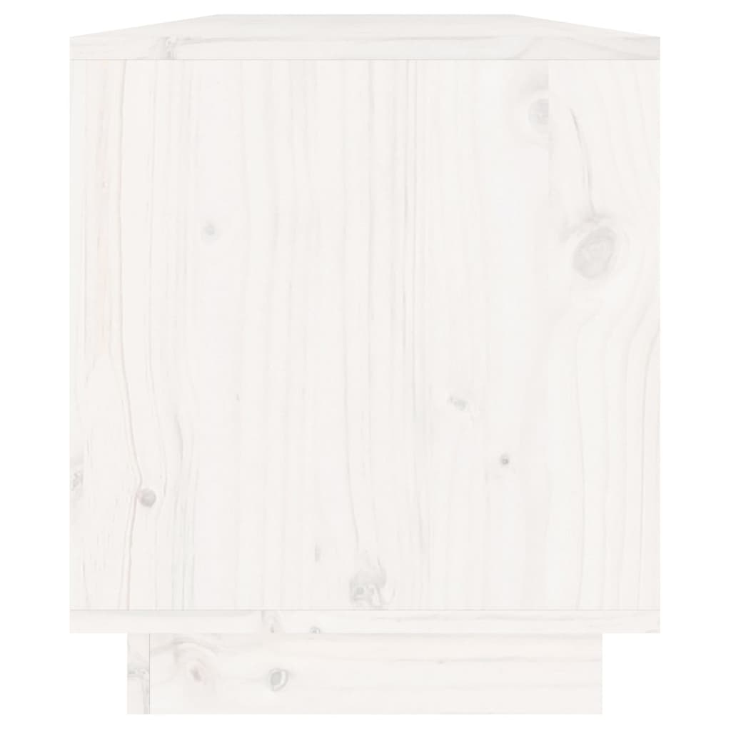 Meuble TV Blanc 110,5x34x40 cm Bois de pin massif | meublestv.fr 6