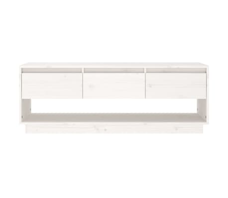 vidaXL Meuble TV Blanc 110,5x34x40 cm Bois de pin massif