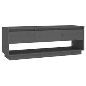 TV skříňka šedá 110,5 x 34 x 40 cm masivní borové dřevo - obrázek 2