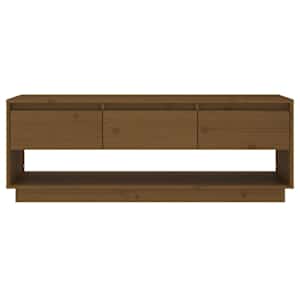 TV skříňka medově hnědá 110,5 x 34 x 40 cm masivní borové dřevo - obrázek 3