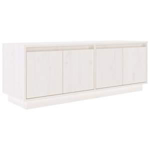 TV skříňka bílá 110 x 34 x 40 cm masivní borové dřevo - obrázek 2