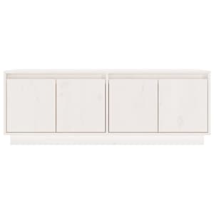 TV skříňka bílá 110 x 34 x 40 cm masivní borové dřevo - obrázek 5