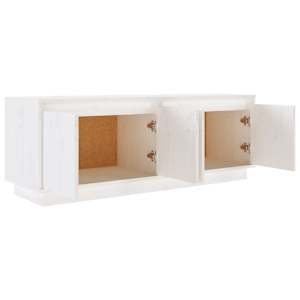 TV skříňka bílá 110 x 34 x 40 cm masivní borové dřevo - obrázek 6
