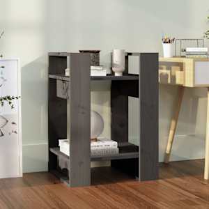 Knihovna / dělicí stěna šedá 41 x 35 x 57 cm masivní borovice - obrázek 1