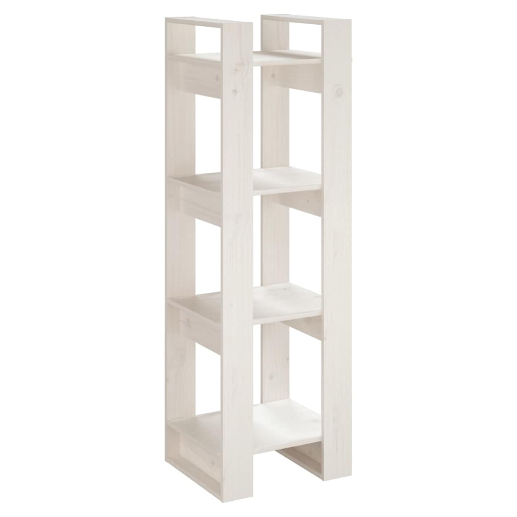 Bibliothèque/Séparateur de Pièce Blanc 41x35x125 cm Pin Solide Etagère