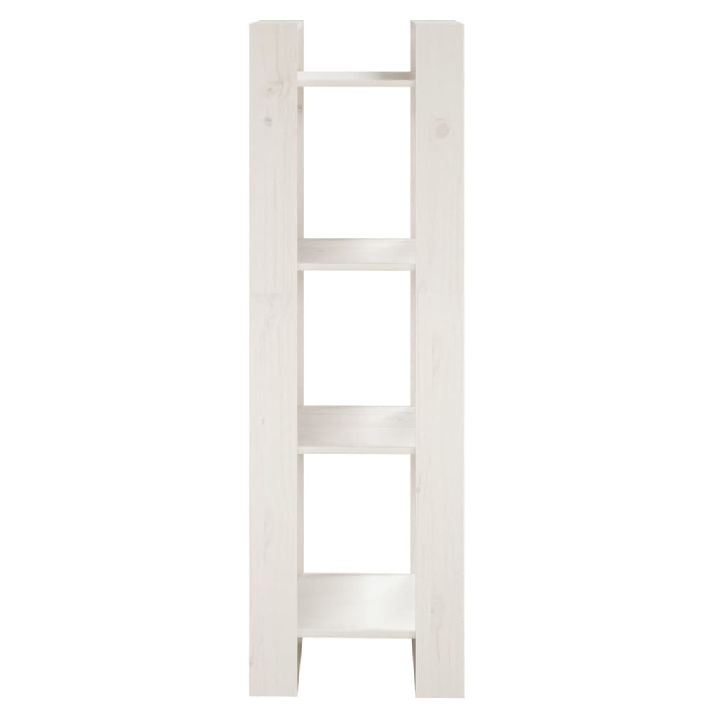 vidaXL Bibliotecă/Separator cameră, alb, 41x35x125 cm, lemn masiv pin