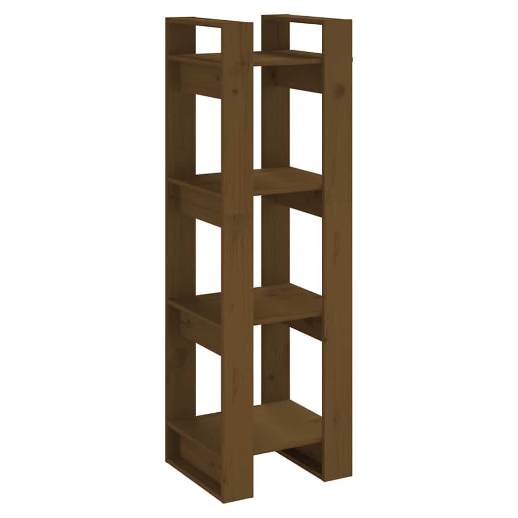 Bibliothèque/Séparateur de Pièce Noir 60x35x57 cm Pin Solide Étagère