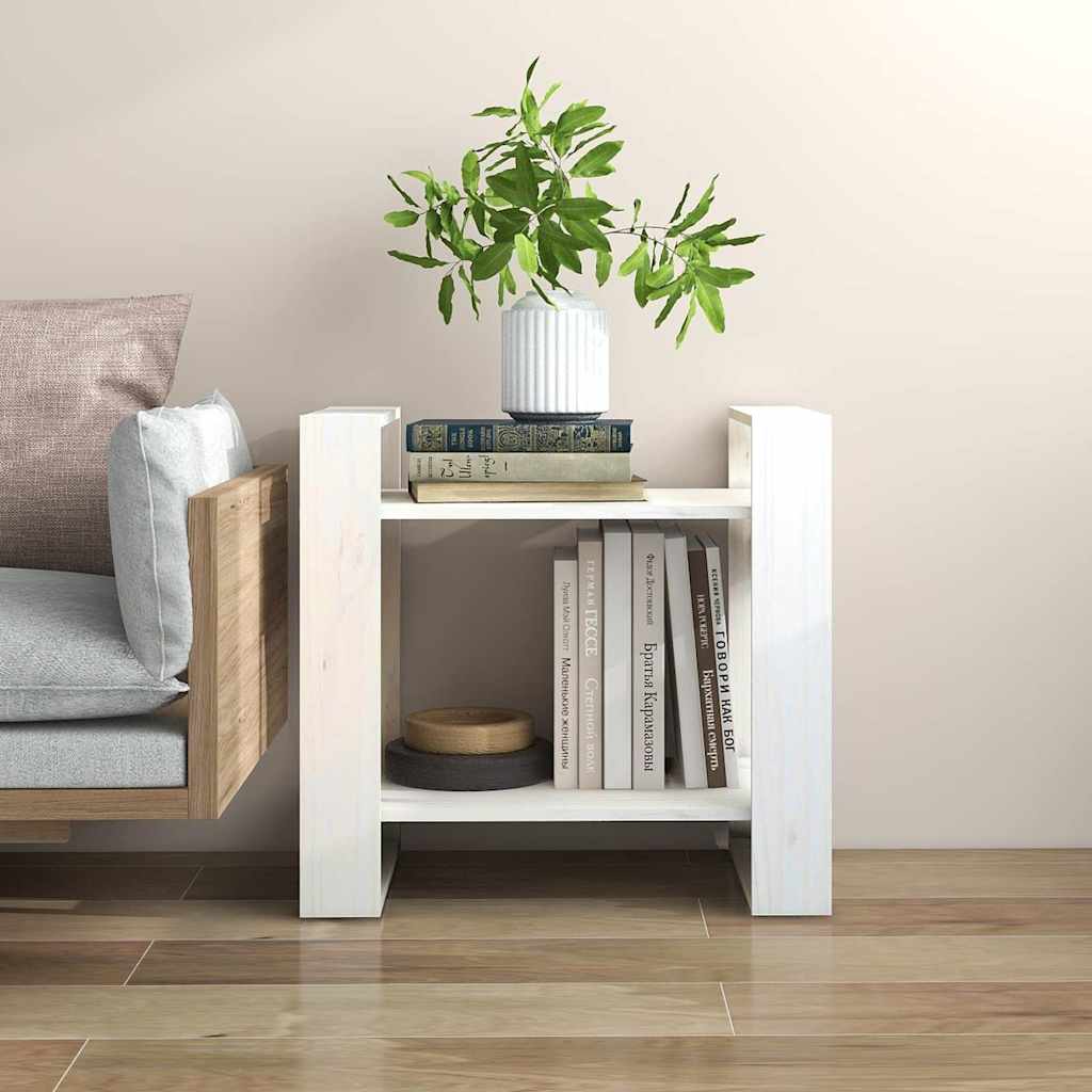 vidaXL Rega� na ksi��ki/przegroda, bia�y, 60x35x57 cm, sosnowy