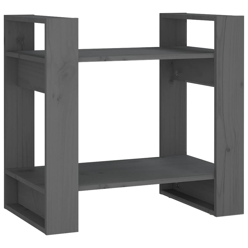 E-shop vidaXL Knižnica/deliaca stena sivá 60x35x57 cm masívna borovica