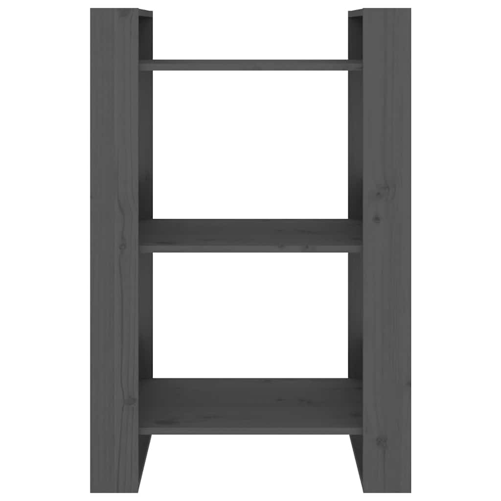 vidaXL Boekenkast/kamerscherm 60x35x91 cm massief grenenhout grijs, foto 4