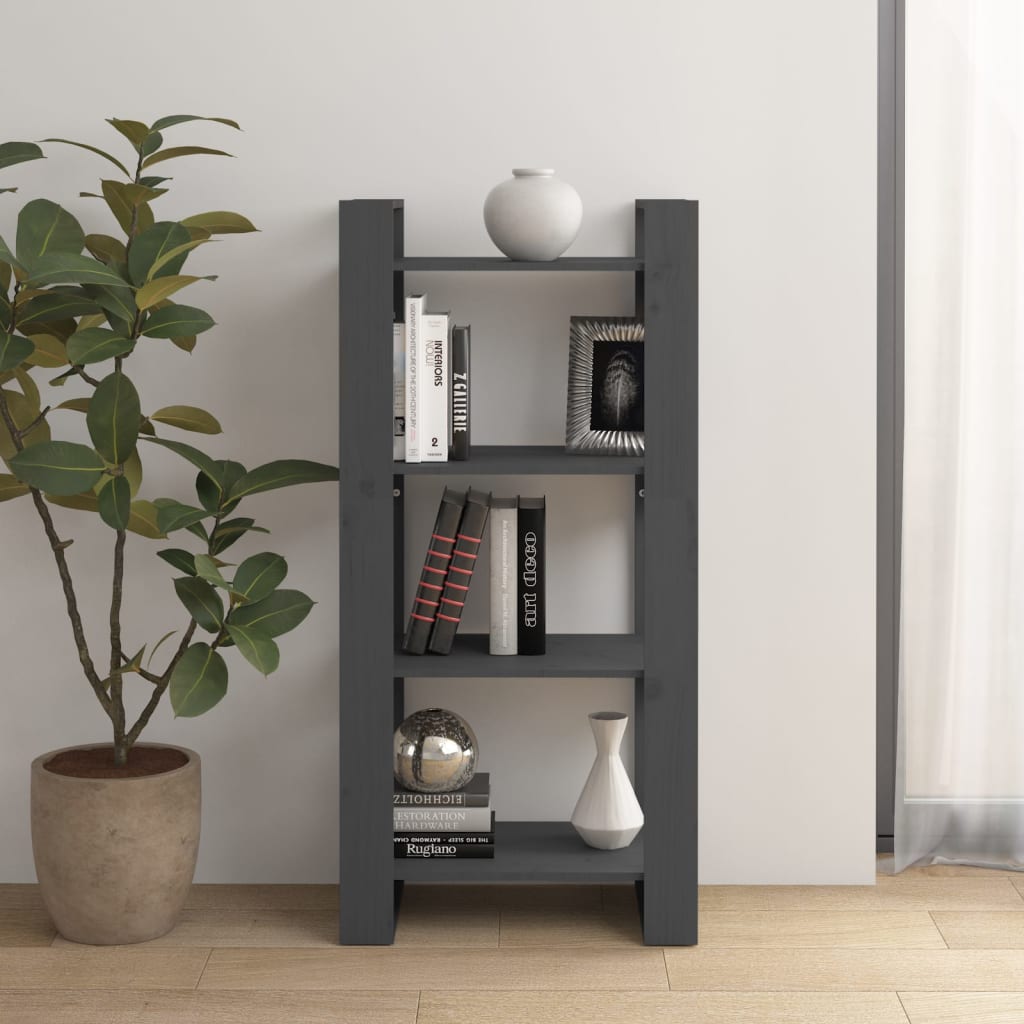 vidaXL Bibliothèque/Séparateur de pièce Gris 60x35x125 cm Bois massif