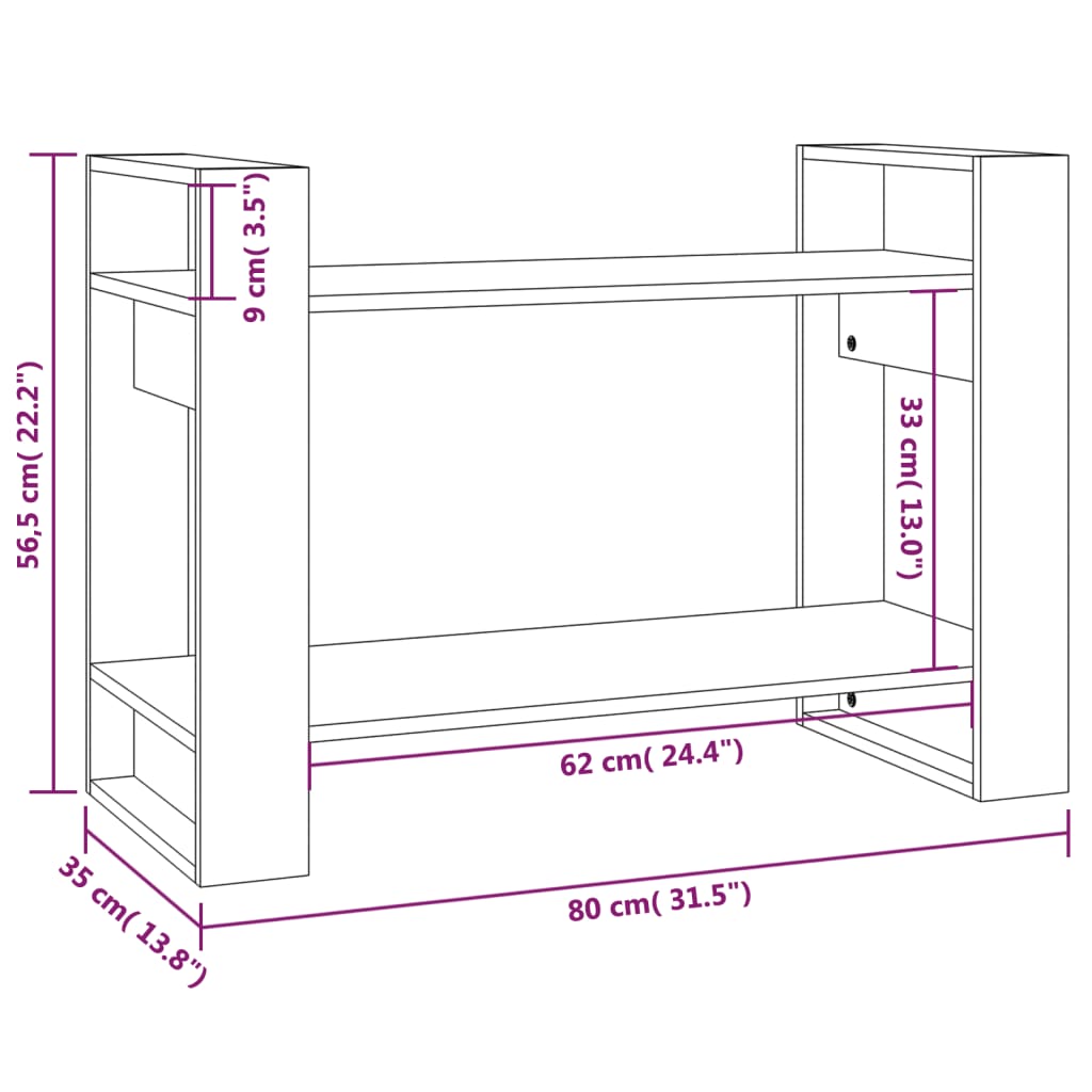 Biblioteca camera vidaXL, gri, 80x35x56,5 cm, lemn masiv pin 2 8720286905340 g en hd 6