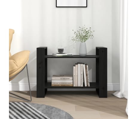 vidaXL Spintelė knygoms/kambario pertvara, juoda, 80x35x56,5cm, pu&scaron;is