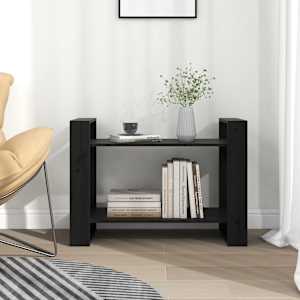 vidaXL Spintelė knygoms/kambario pertvara, juoda, 80x35x56,5cm, pu&scaron;is