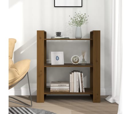vidaXL Βιβλιοθήκη/Διαχωριστικό Χώρου Μελί 80 x 35 x 91 εκ. Μασίφ Ξύλο