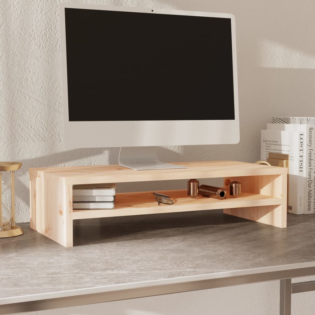 

vidaXL Monitorstandaard 50x24x13 cm massief grenenhout