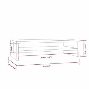Stojan na monitor 50 x 24 x 13 cm masivní borové dřevo - obrázek 8