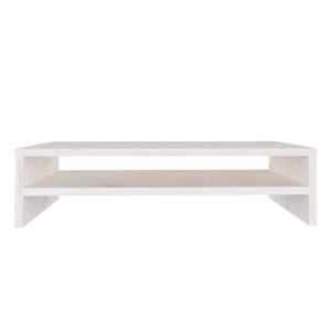 Stojan na monitor bílý 50 x 24 x 13 cm masivní borové dřevo - obrázek 5